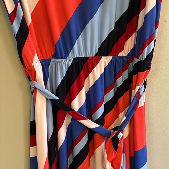 NWT Lane Bryant Bright Striped Dress with Asymmetrical Hem - Size 18/20 - Picture 4 of 11